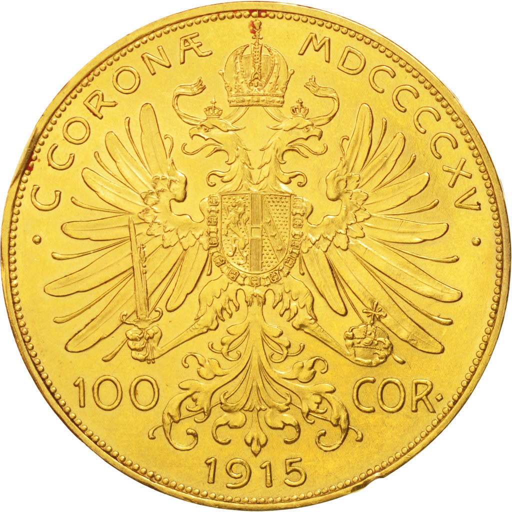 Österreich, Franz Joseph I, 100 Corona, 1915, AU(55-58), Gold, KM:2819