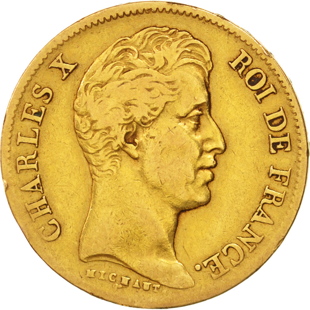 France, Charles X, 40 Francs, 1830, Paris, VF(30-35), Gold, KM:721.1