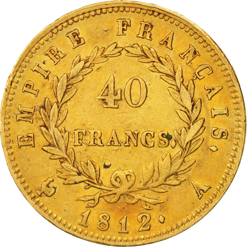 France, Napoléon I, 40 Francs, 1812, Paris, EF(40-45), Gold, KM:696.1