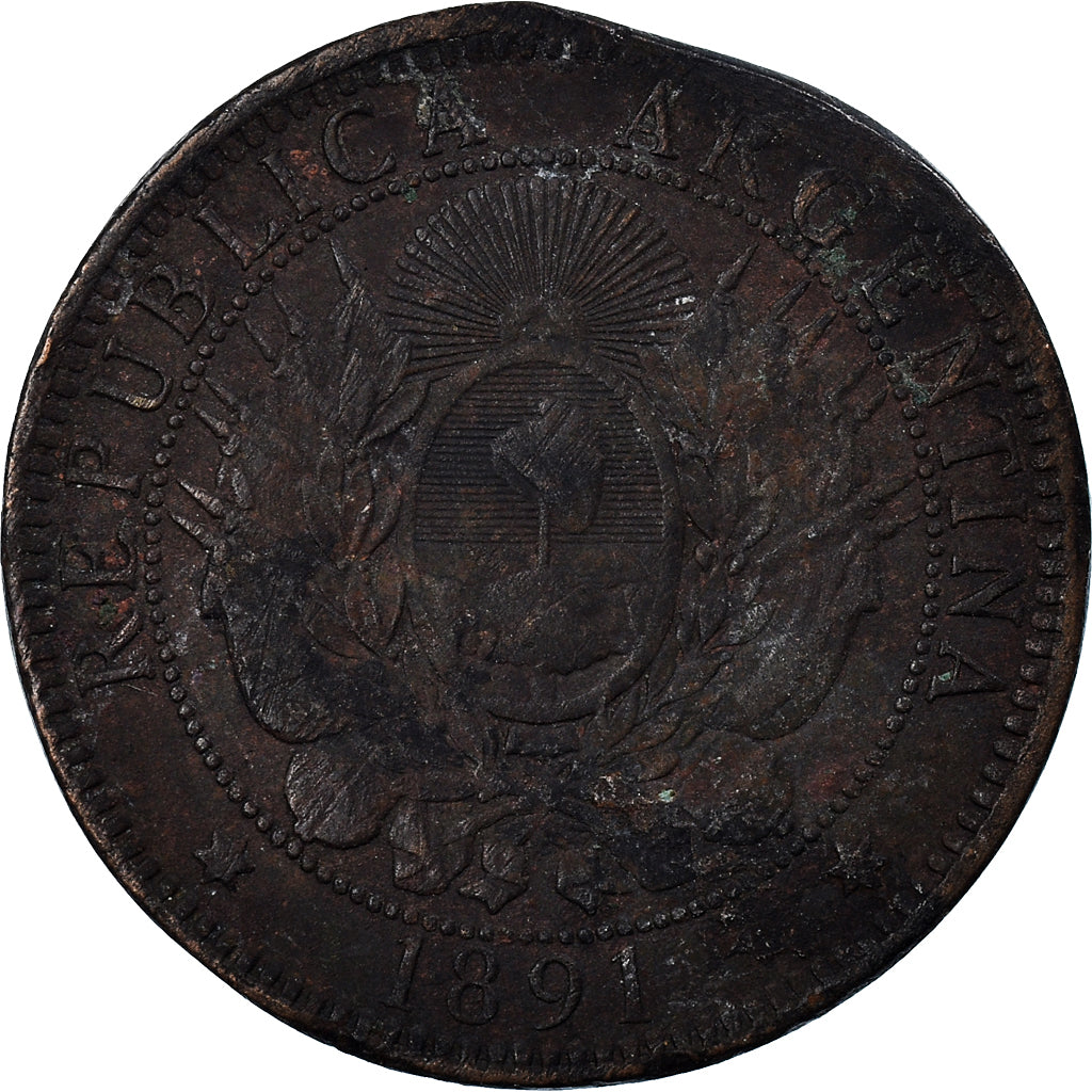 Coin, Argentina, 2 Centavos, 1891
