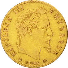 France, Napoleon III, 5 Francs, 1864, Strasbourg, VF(30-35), Gold