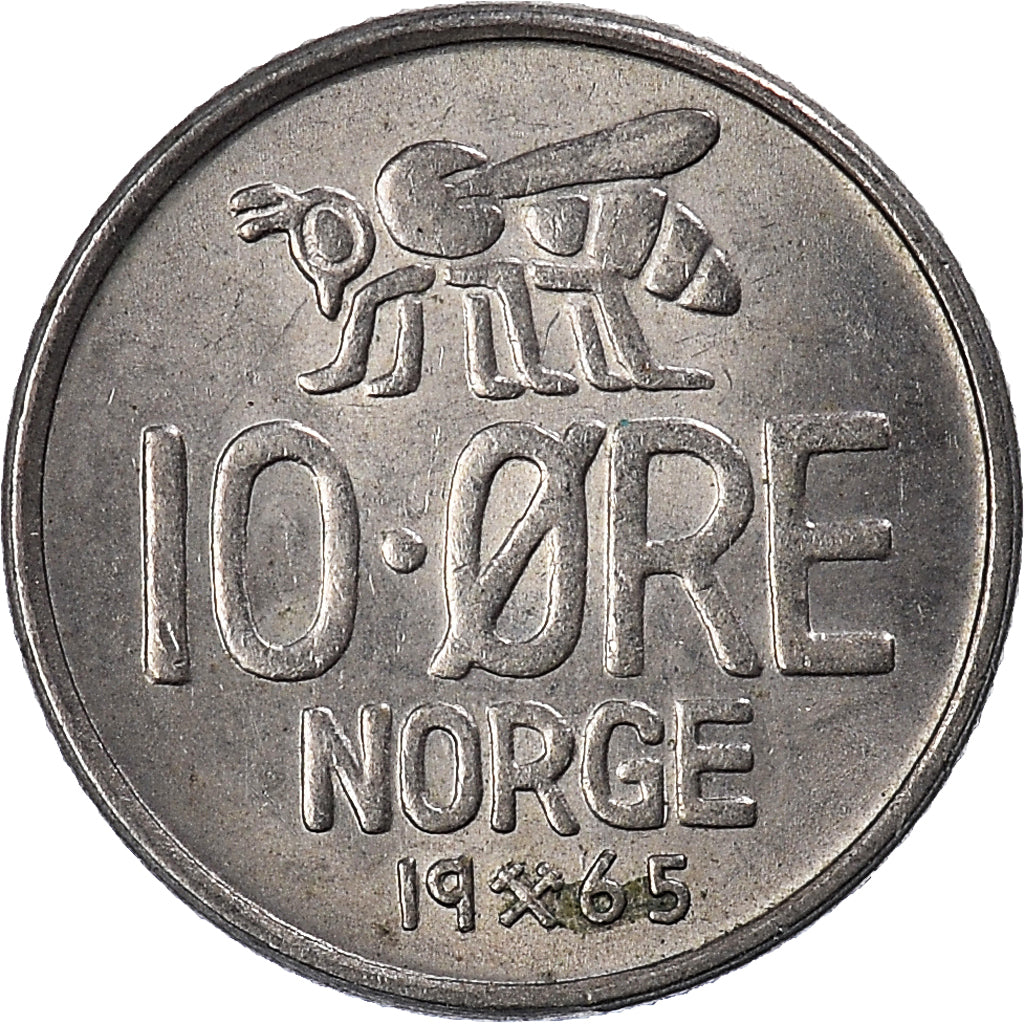 Moneda, Noruega, 10 Öre, 1965