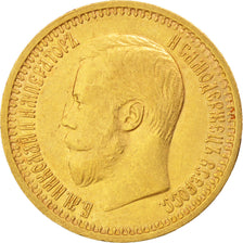 Moneda, Rusia, Nicholas II, 7 Roubles 50 Kopeks, 1897, St. Petersburg, MBC, Oro