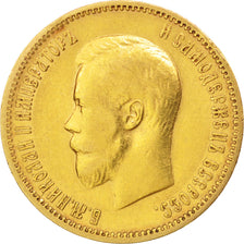 Moneta, Russia, Nicholas II, 10 Roubles, 1900, St. Petersburg, BB, Oro, KM:64