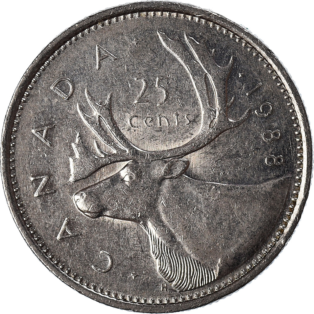 Moneda, Canadá, 25 Cents, 1988