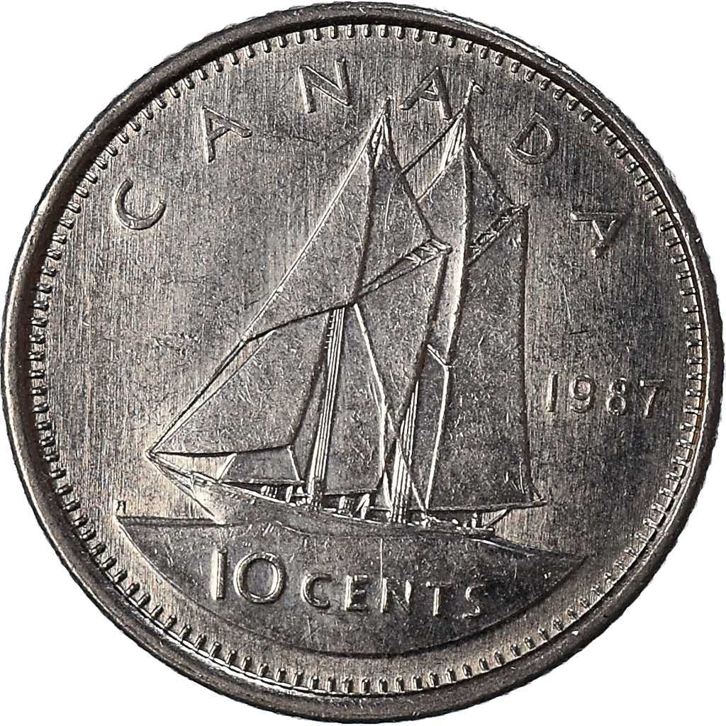 Coin, Canada, 10 Cents, 1987