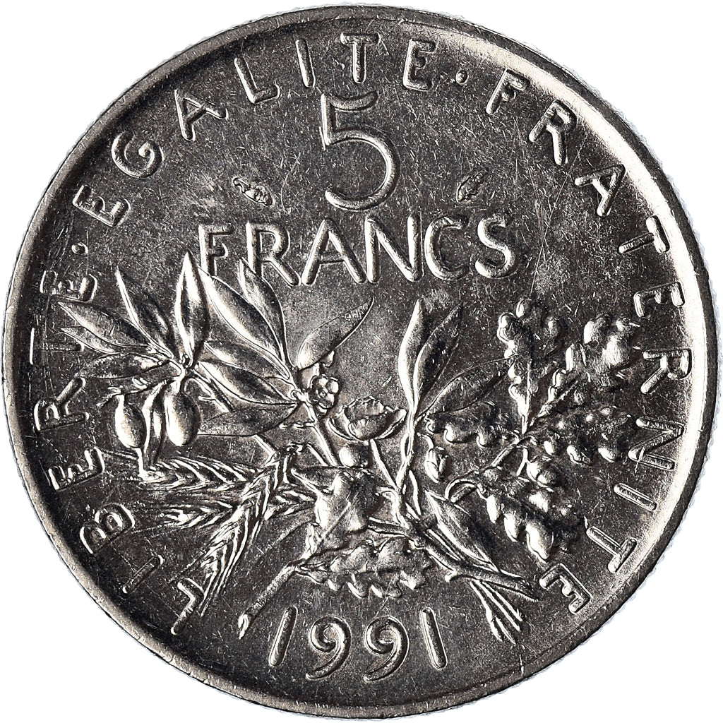 Monnaie, France, 5 Francs, 1991