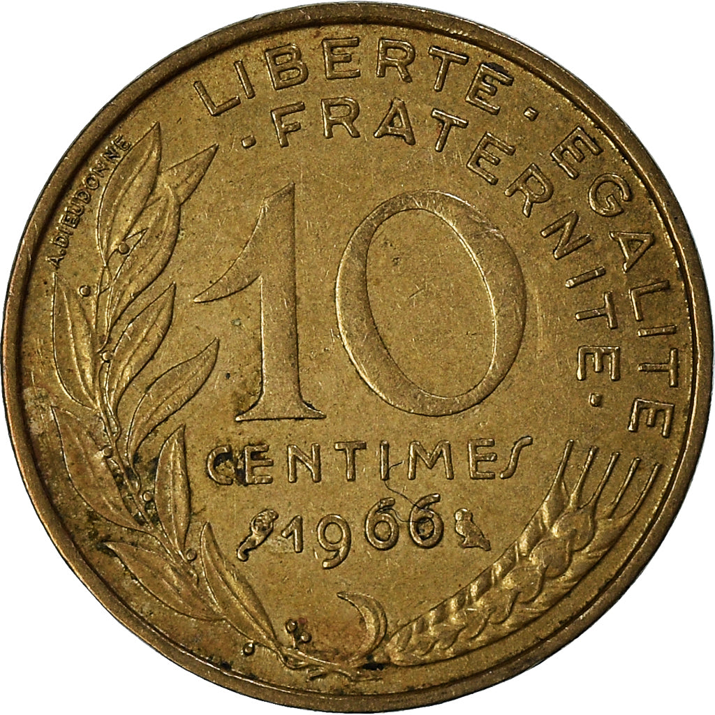 Coin, France, 10 Centimes, 1966