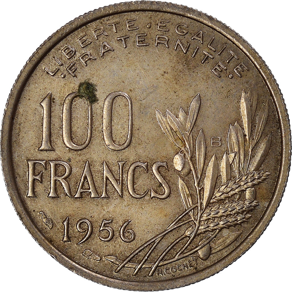 Munten, Frankrijk, 100 Francs, 1956