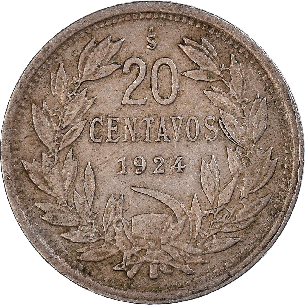Moneta, Cile, 20 Centavos, 1924