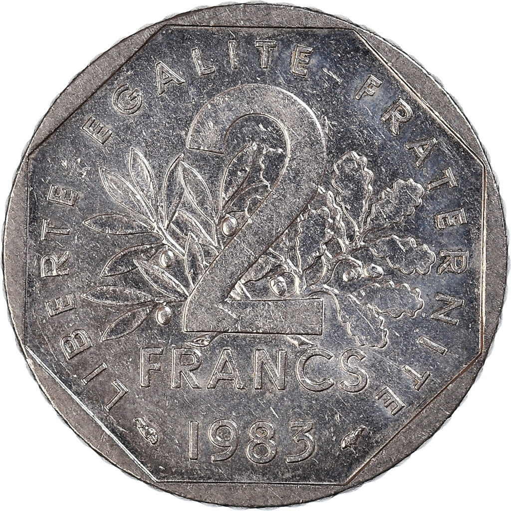 Coin, France, 2 Francs, 1983, EF(40-45), Nickel