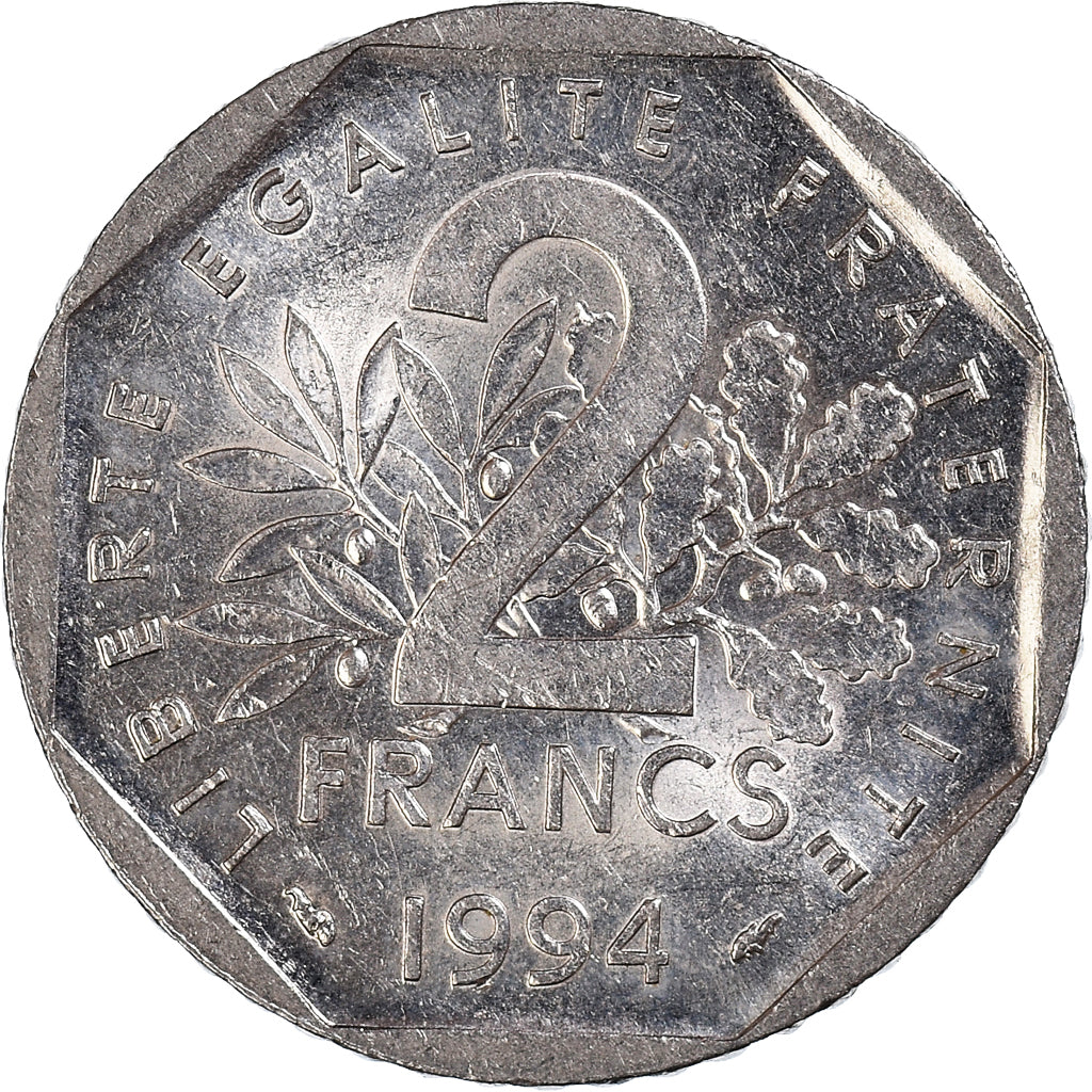 Munten, Frankrijk, 2 Francs, 1994