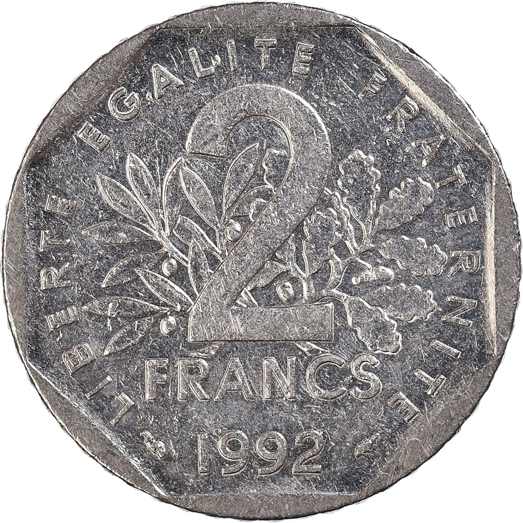 Moneta, Francia, 2 Francs, 1992