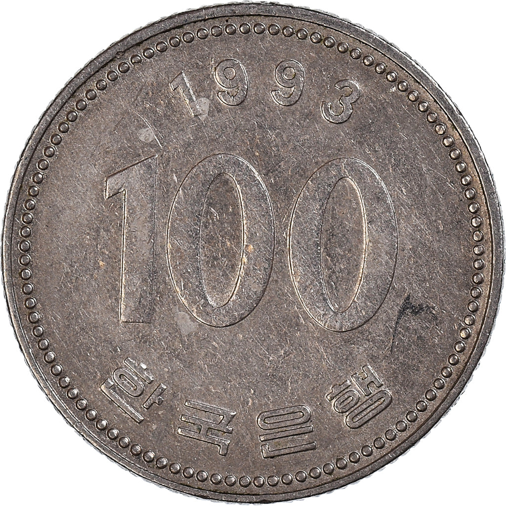 Monnaie, Corée du Sud, 100 Won, 1993