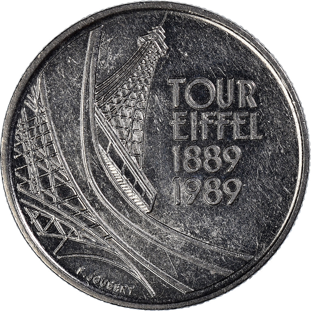 Moeda, França, 5 Francs, 1989