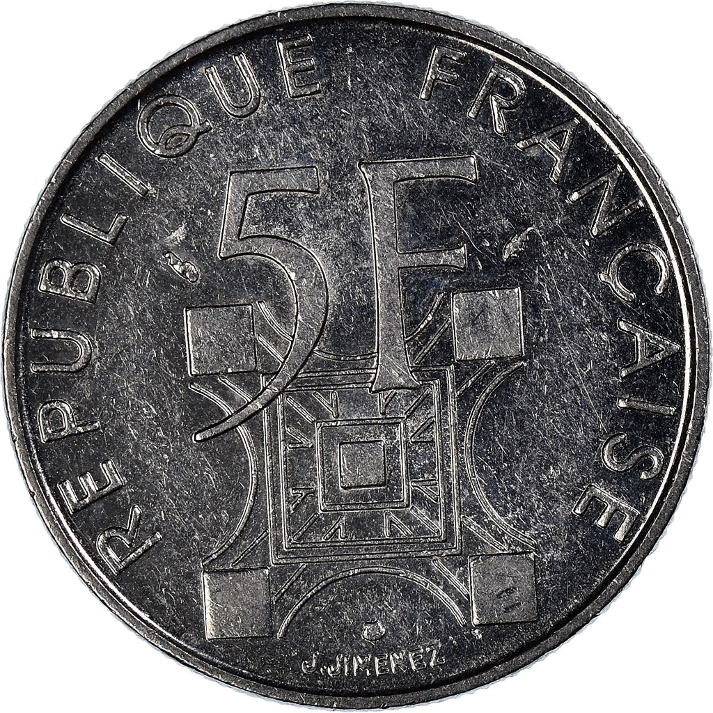 Moeda, França, 5 Francs, 1989