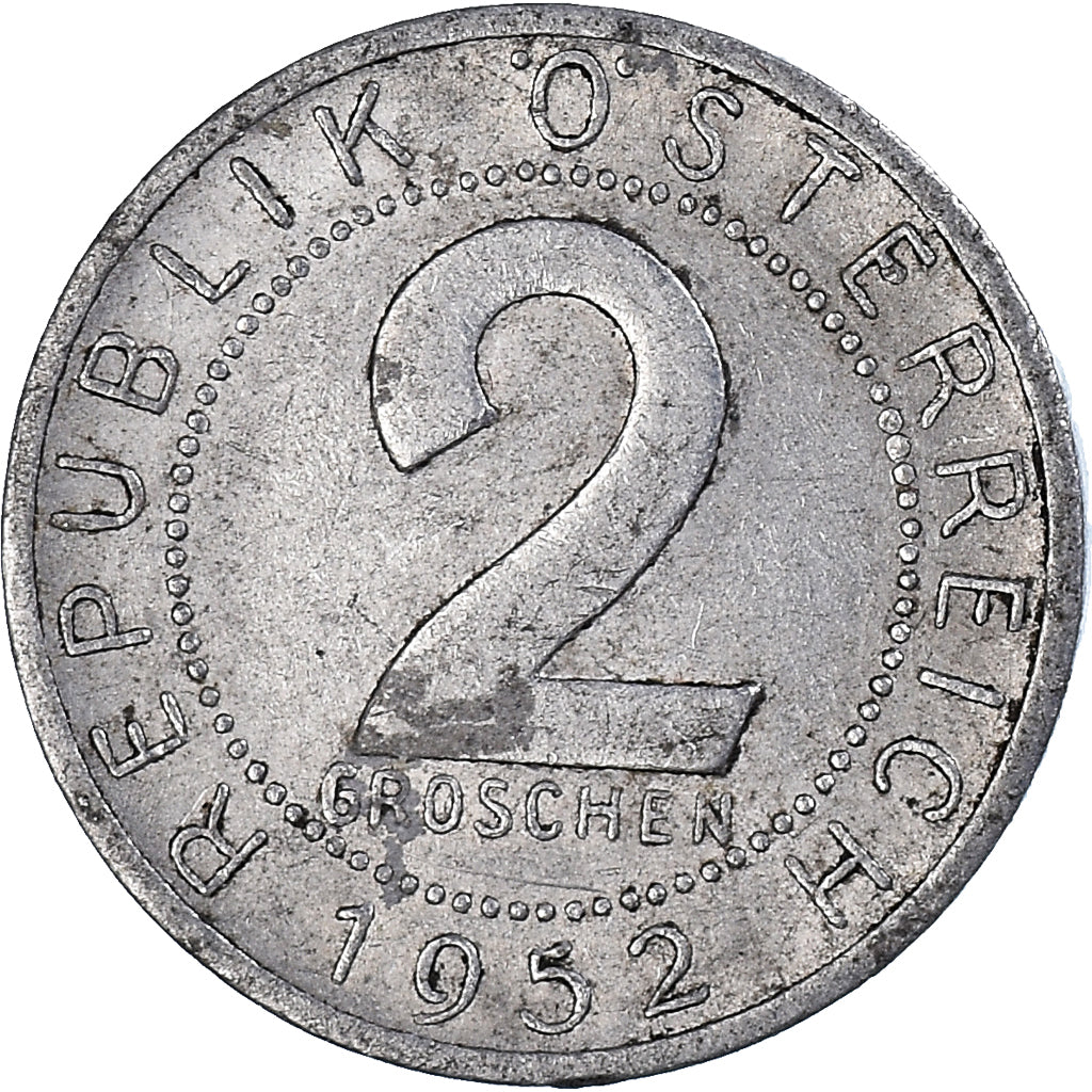 Munten, Oostenrijk, 2 Groschen, 1952