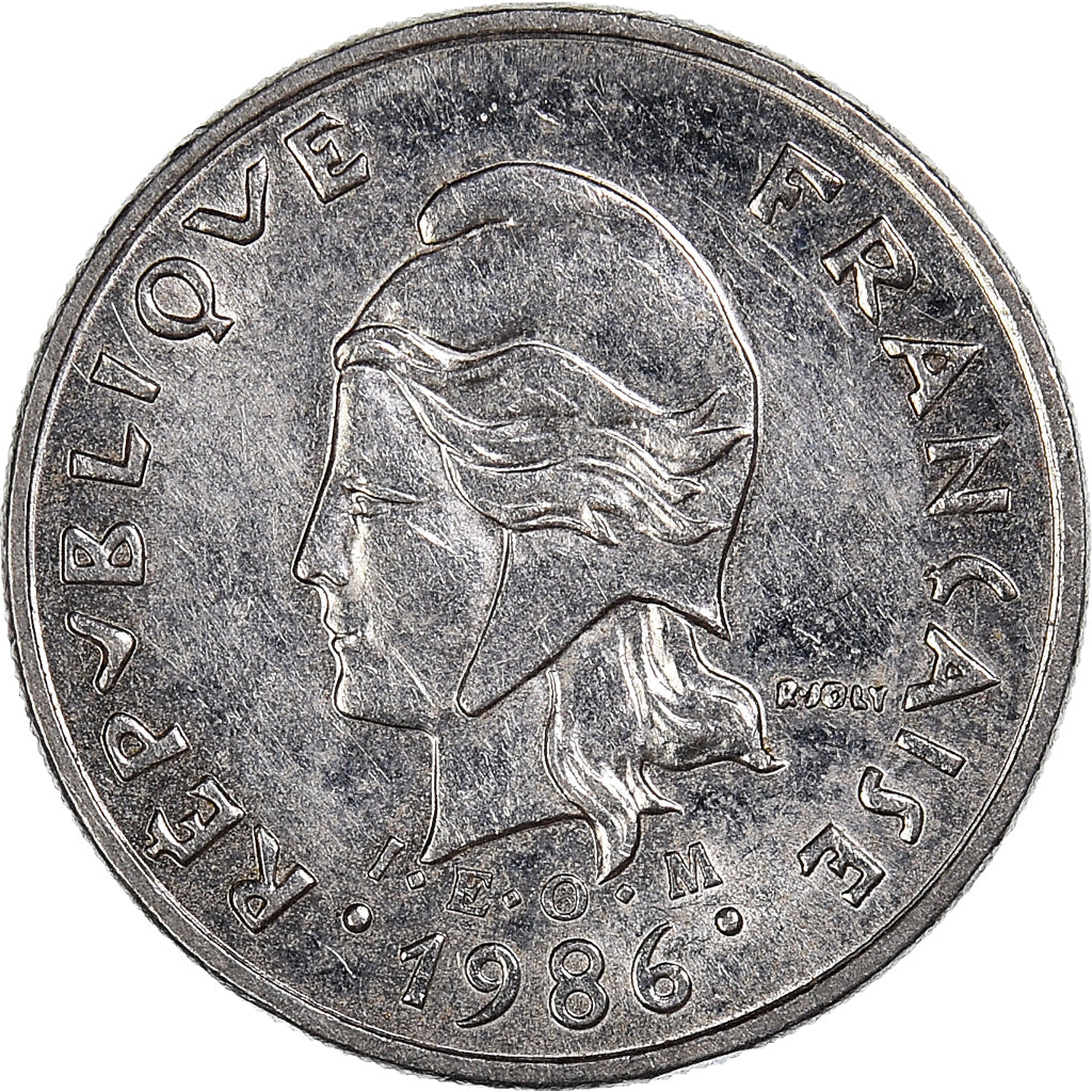 Coin, New Caledonia, 10 Francs, 1986