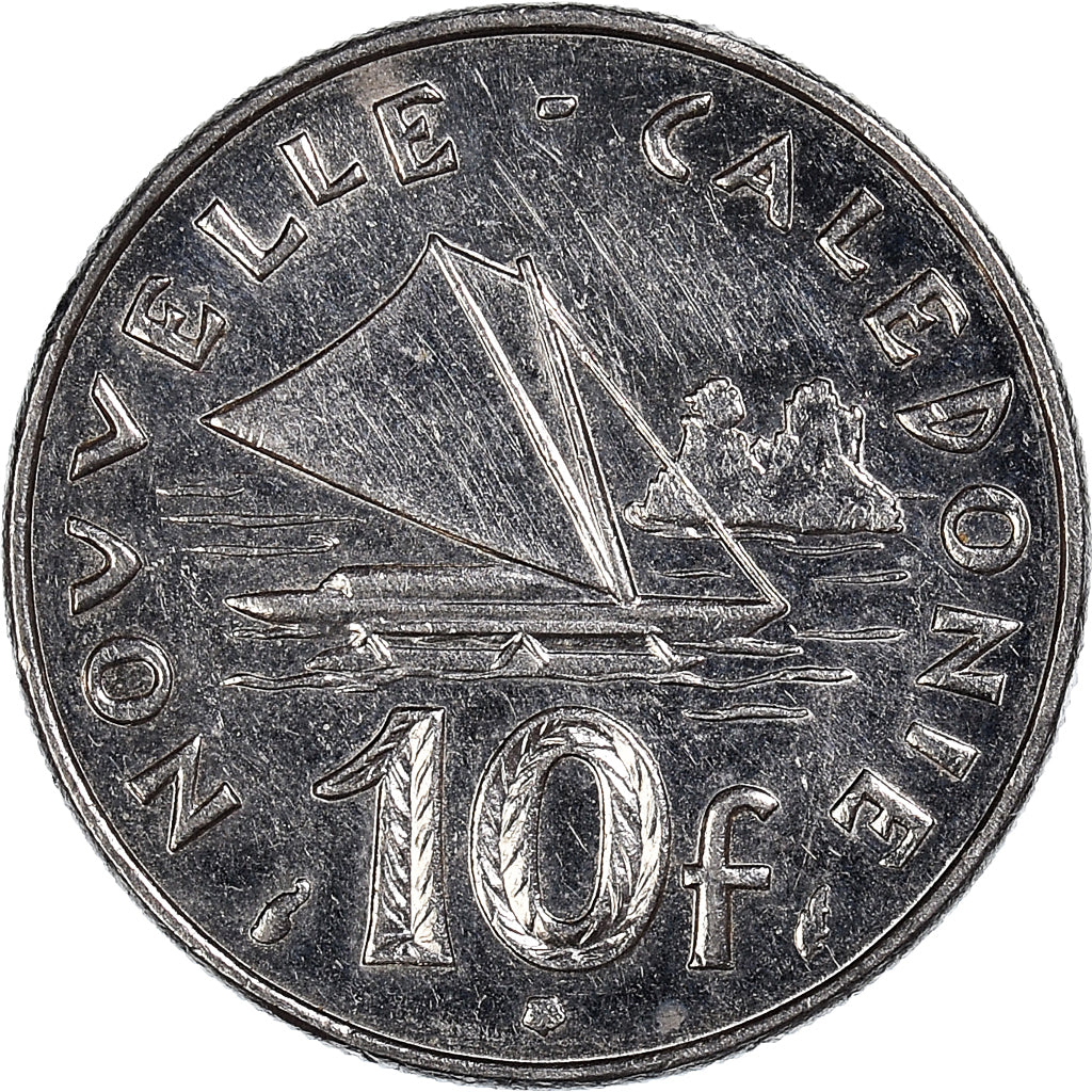 Coin, New Caledonia, 10 Francs, 1986