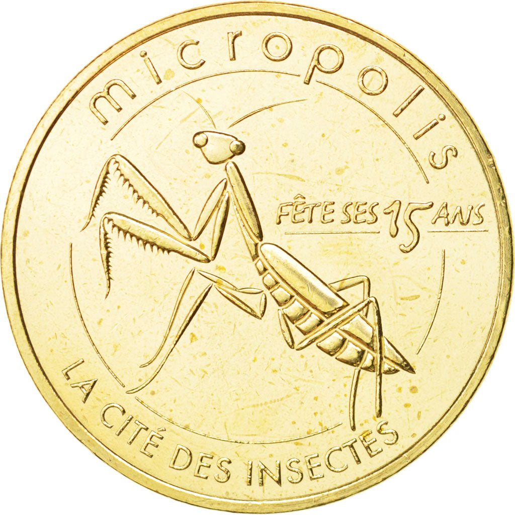 France, Jeton, Tourist Token, 12/ Micropolis - Mante Religieuse, 2015, Monnaie