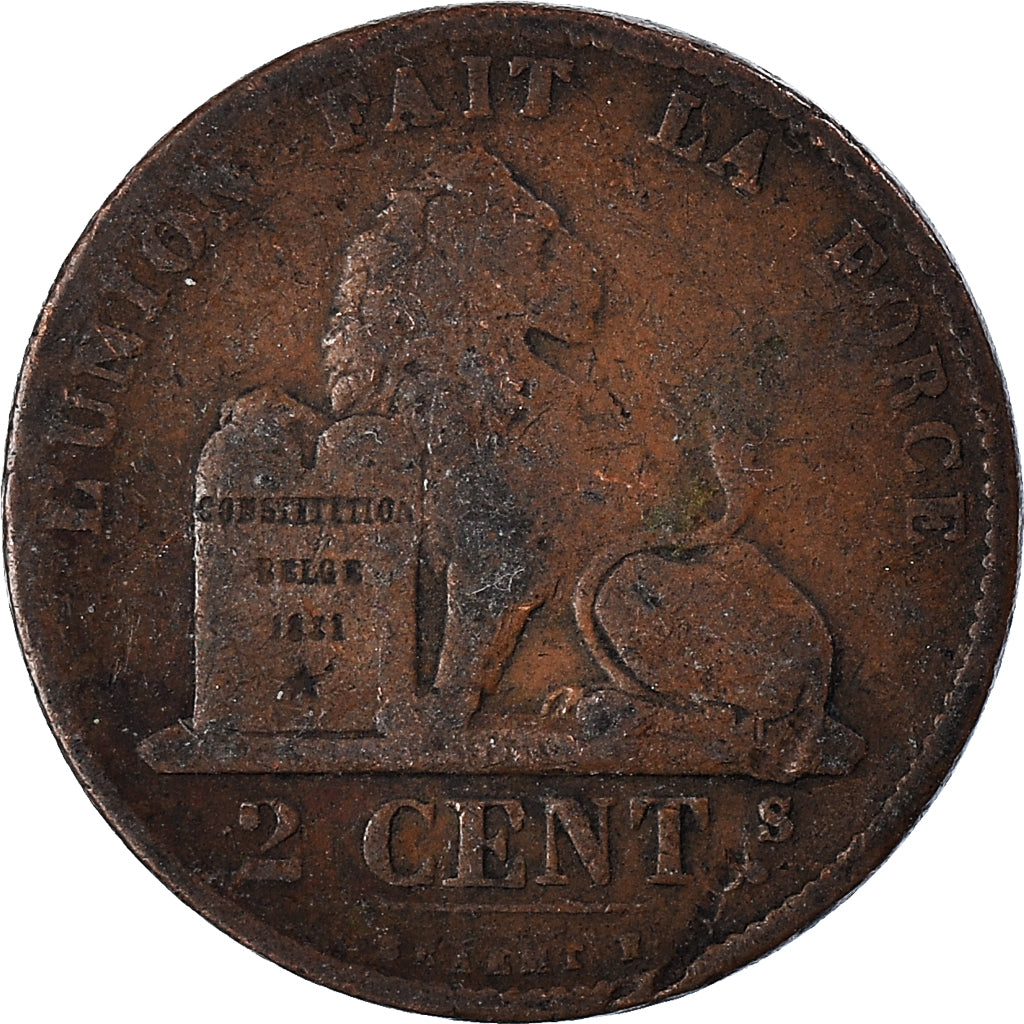 Moneta, Belgia, 2 Centimes, 1870
