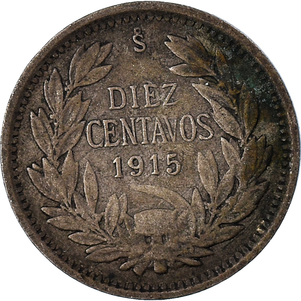 Moneta, Chile, 10 Centavos, 1915