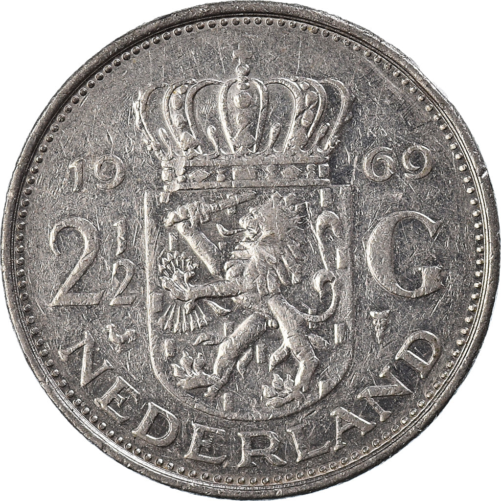 Moneda, Países Bajos, 2-1/2 Gulden, 1969
