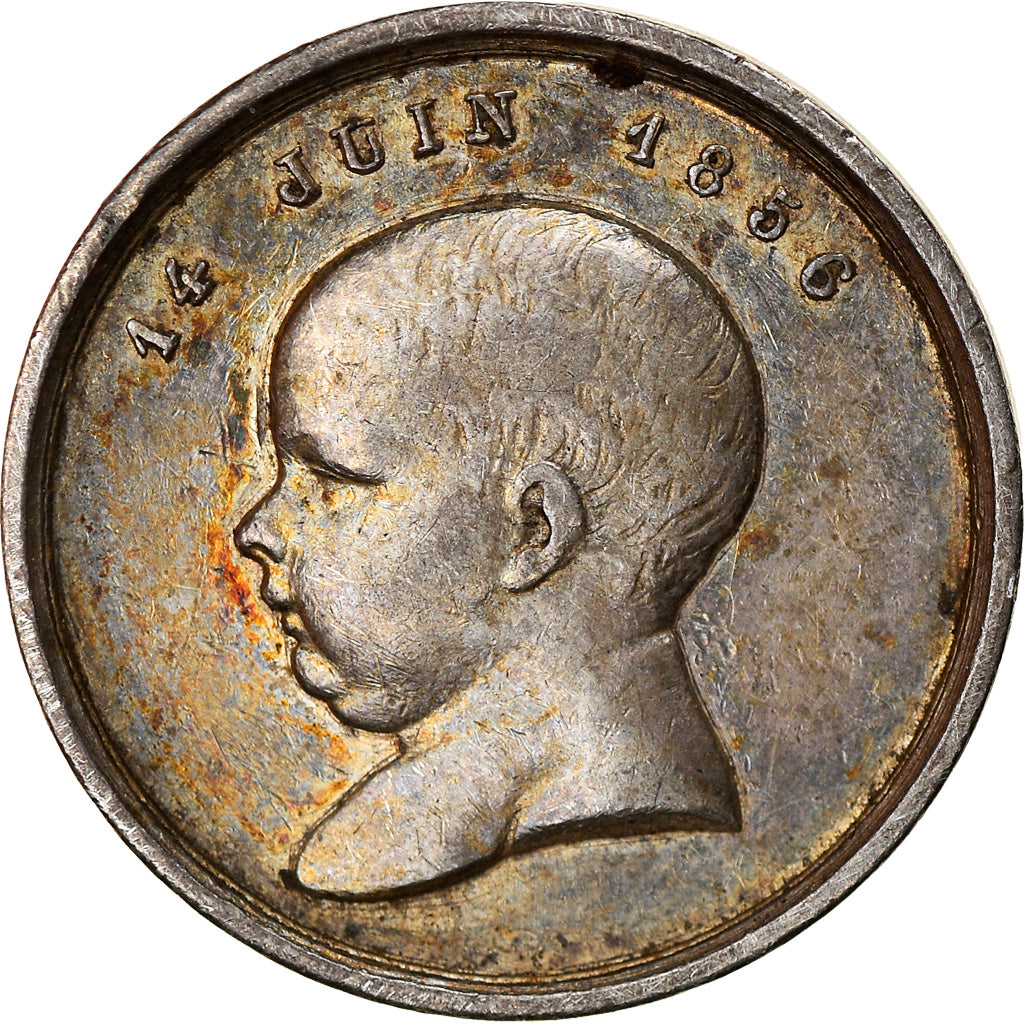 França, Medal, Naissance de Napoléon IV, Quinaire, História, 1856, AU(50-53)