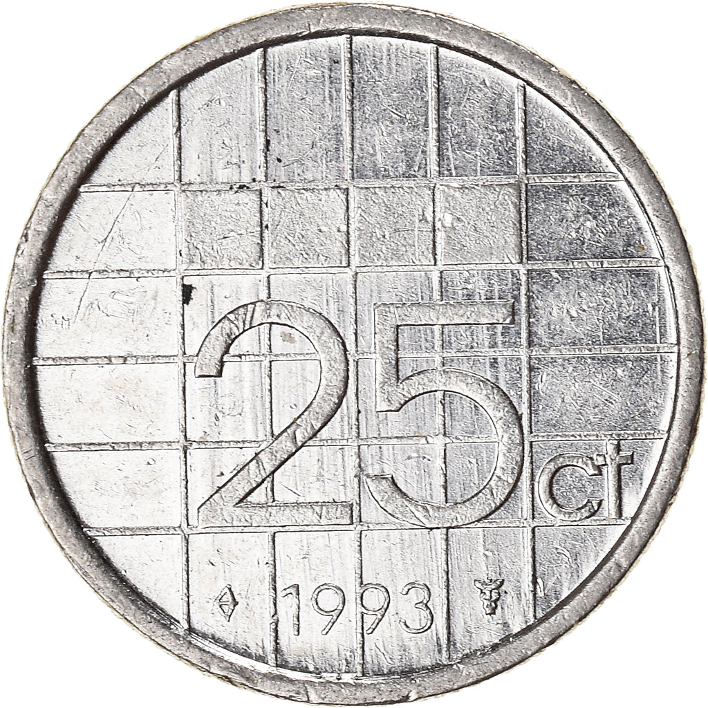 Moneda, Países Bajos, 25 Cents, 1993