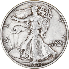 Coin, United States, Half Dollar, 1943, Philadelphia, EF(40-45), Silver, KM:142
