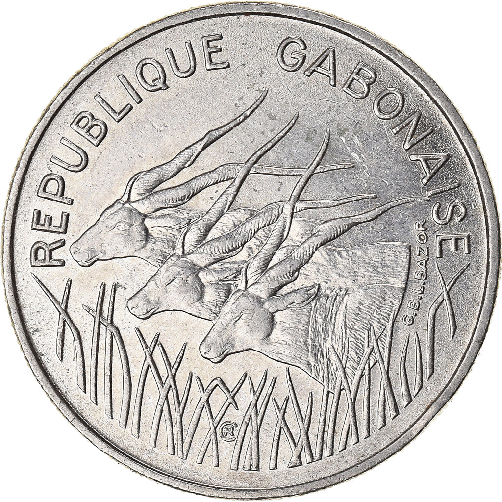 Coin, Gabon, 100 Francs, 1975