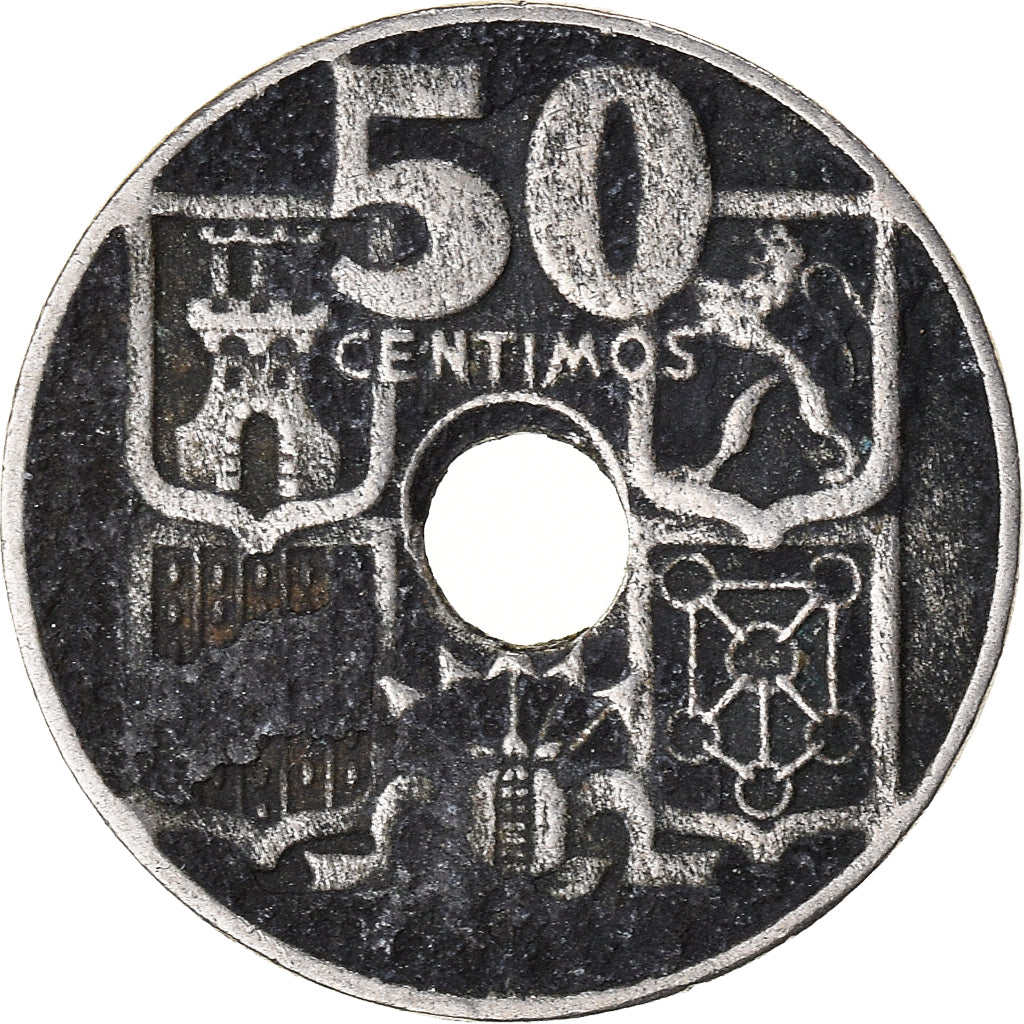 Moneta, Spagna, 50 Centimos, 1949