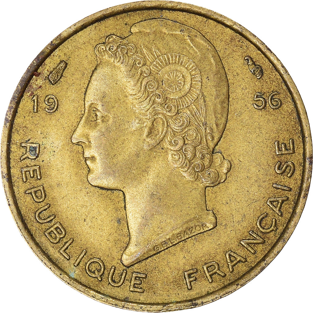 Coin, French West Africa, 5 Francs, 1956