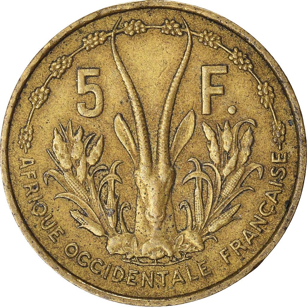 Coin, French West Africa, 5 Francs, 1956