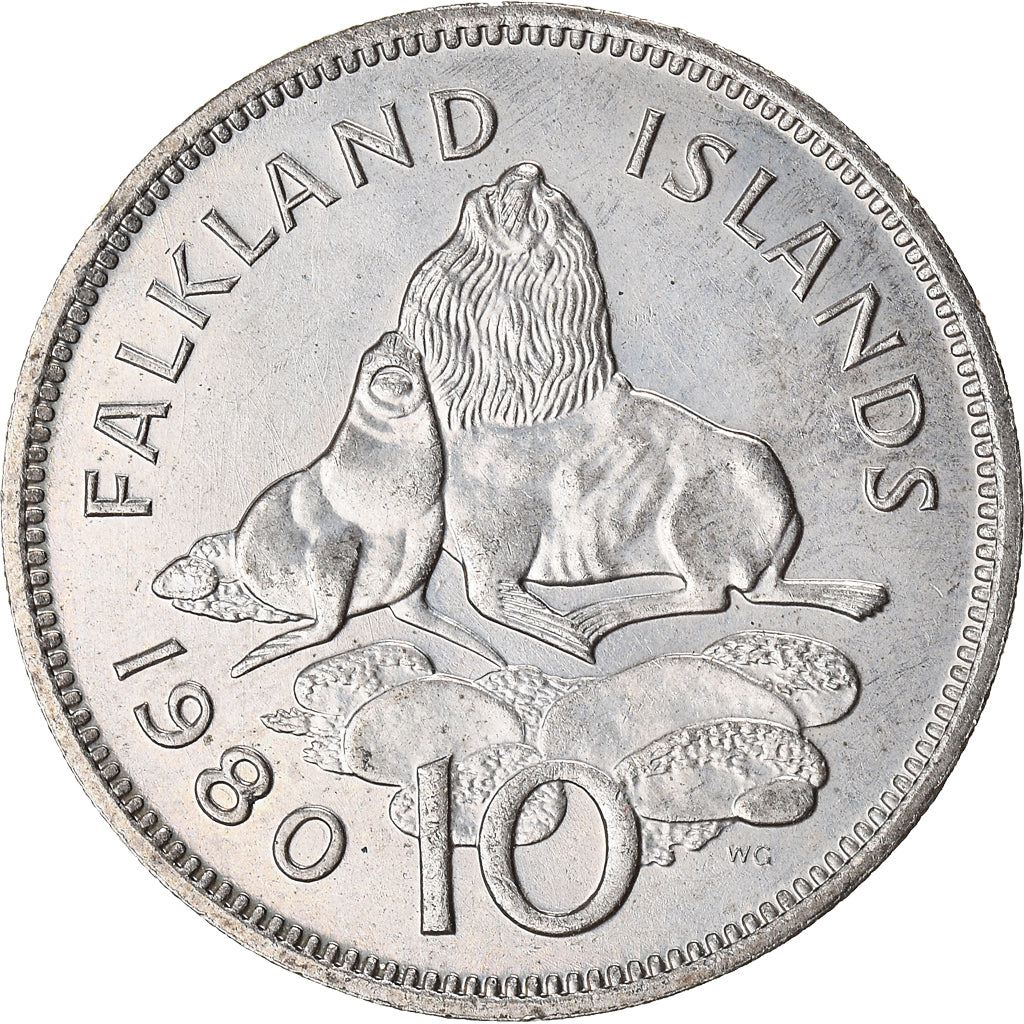 Coin, Falkland Islands, 10 Pence, 1980