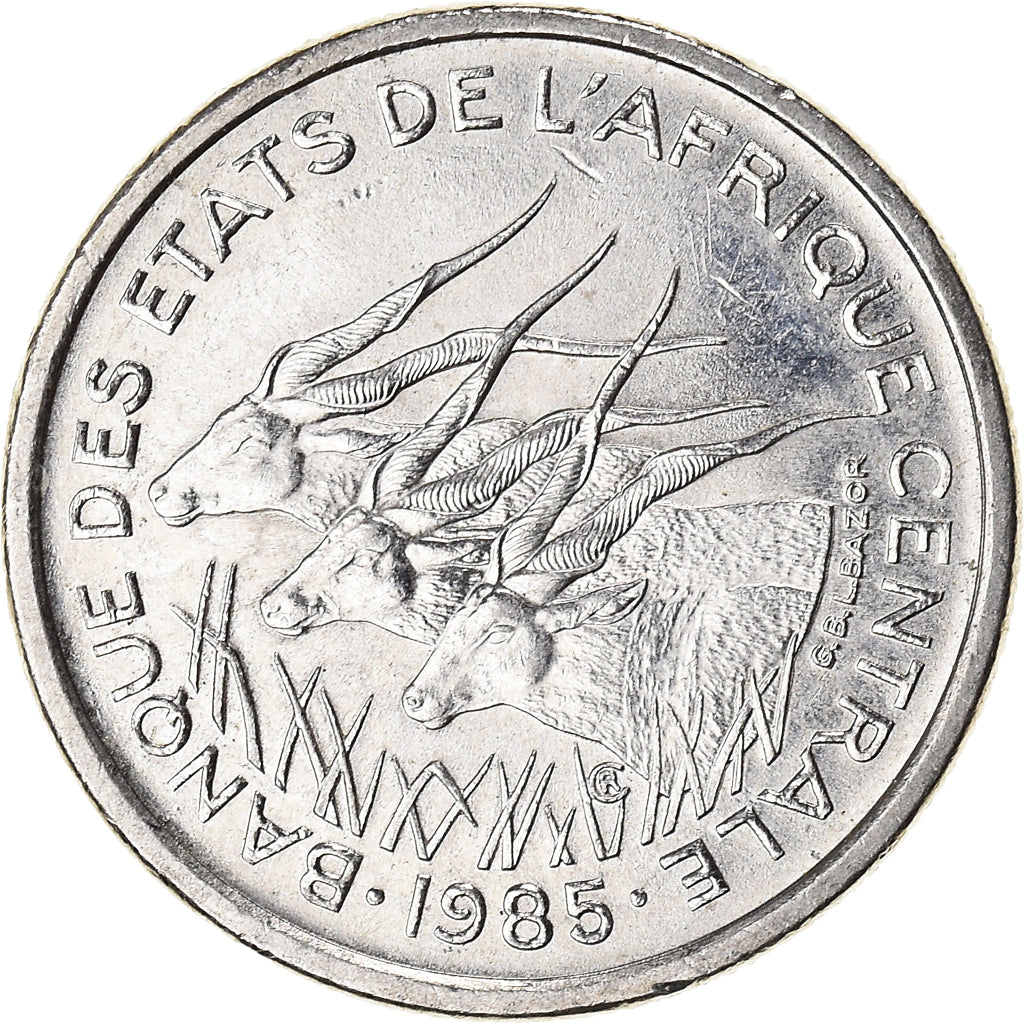 Coin, Central African States, 50 Francs, 1985