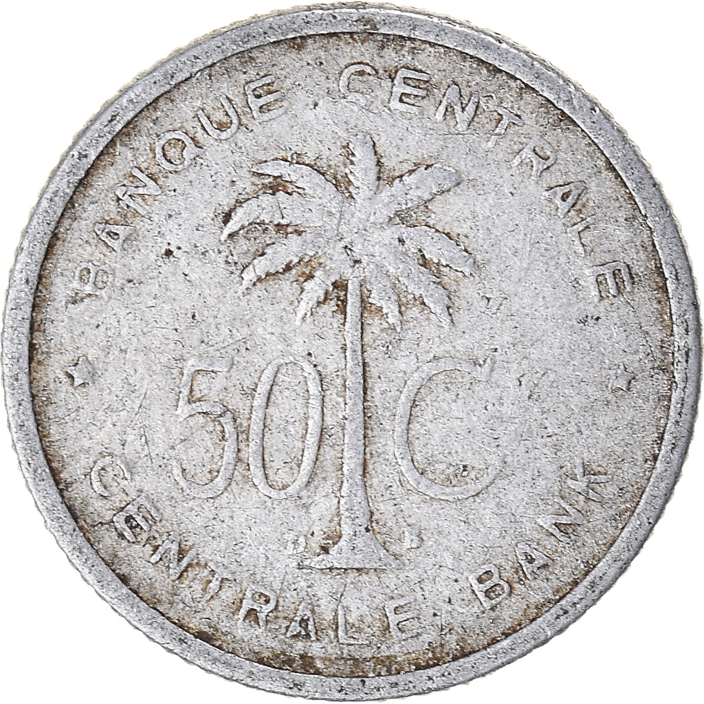 Coin, Belgian Congo, 50 Centimes, 1955