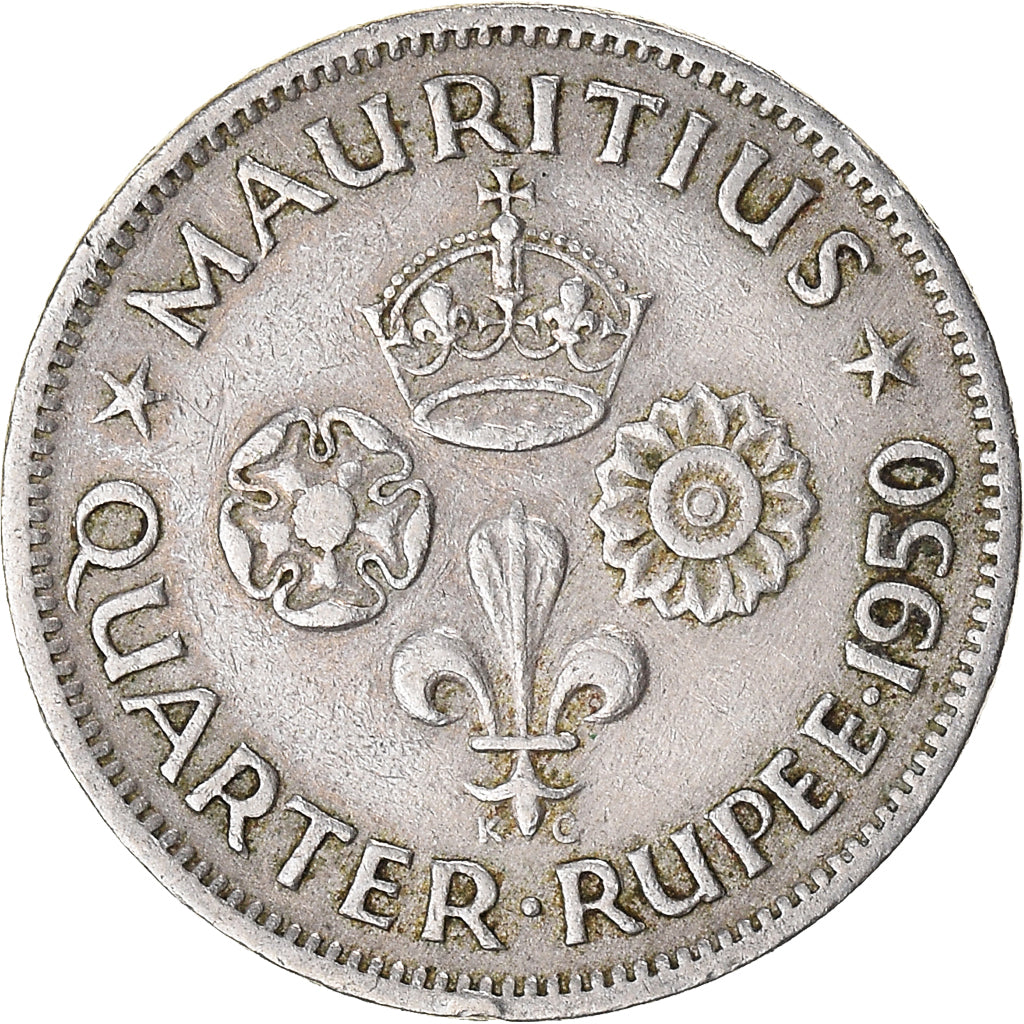 Moneta, Mauritius, 1/4 Rupee, 1950