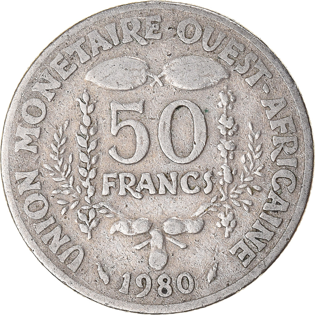 Münze, West African States, 50 Francs, 1980