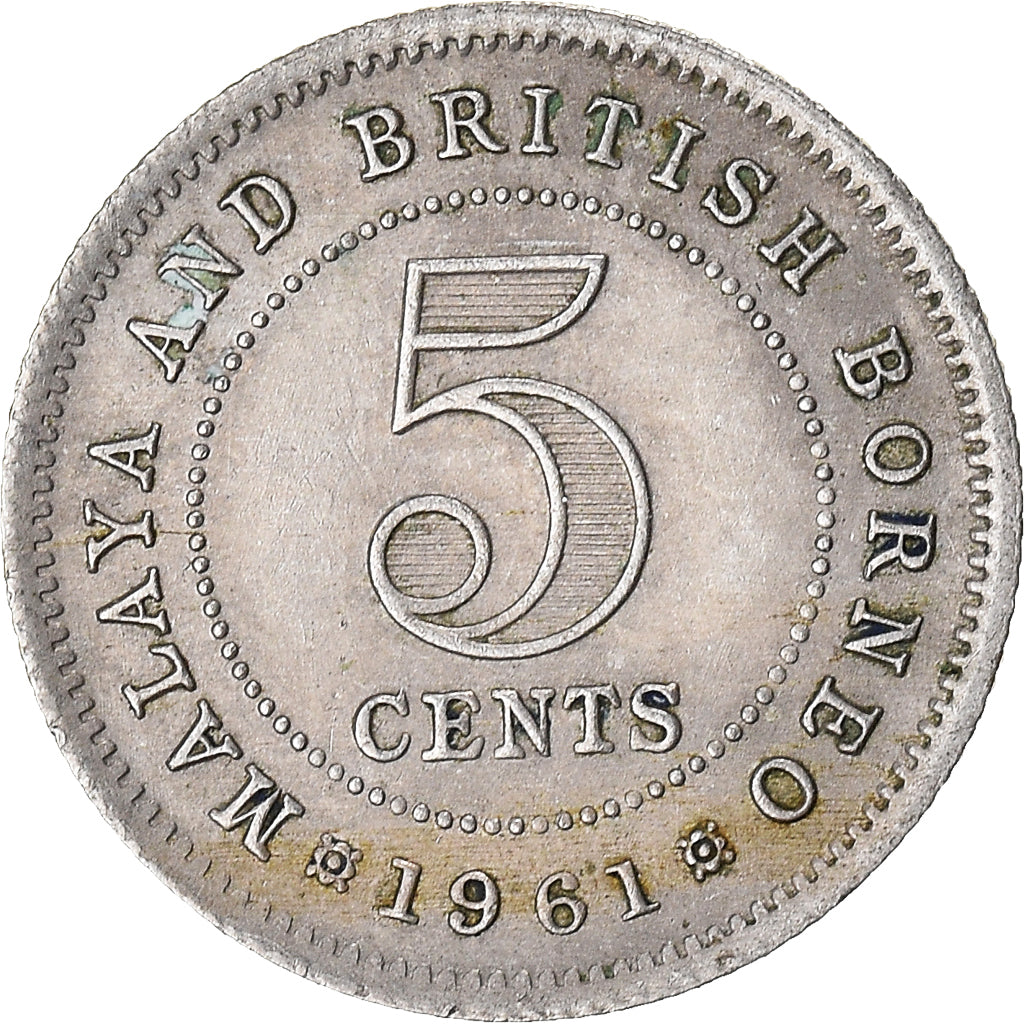 Monnaie, Malaisie et Bornéo britannique, 5 Cents, 1961