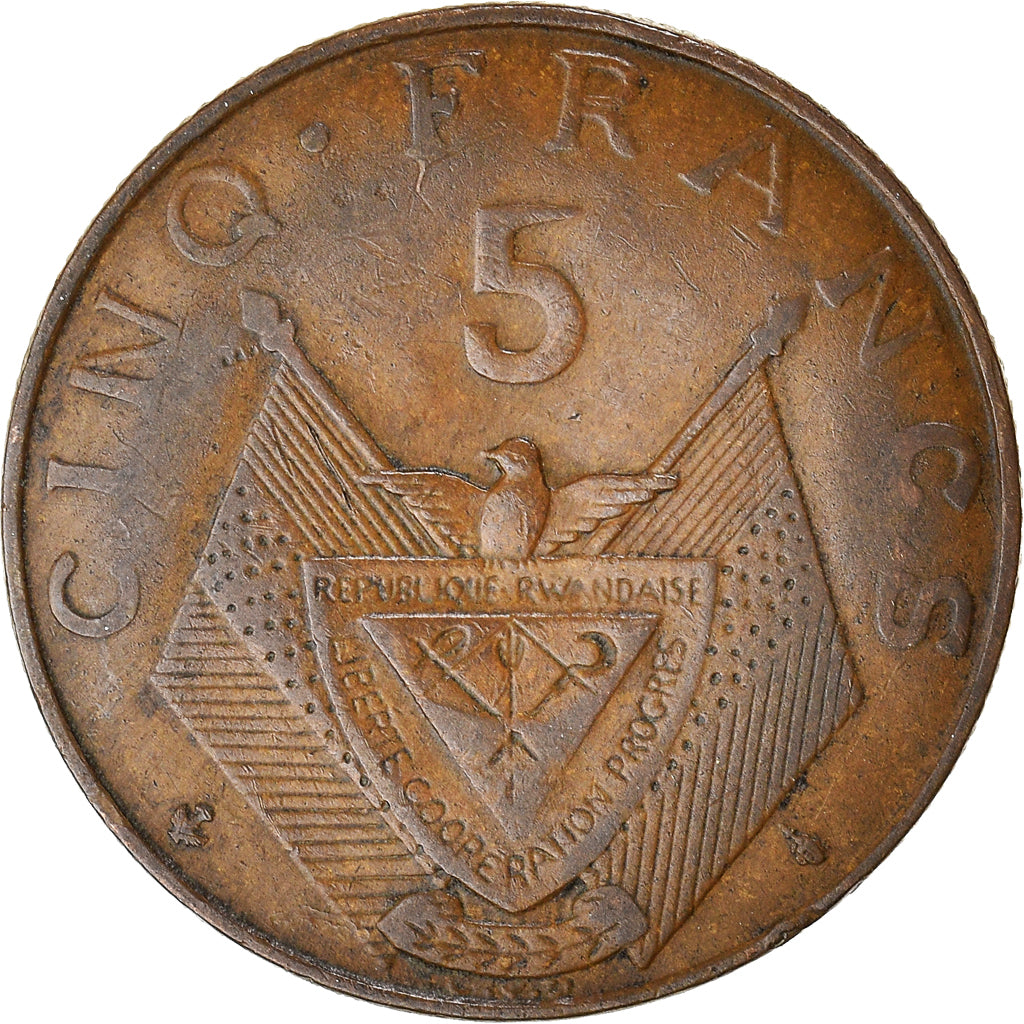 Munten, Rwanda, 5 Francs, 1964