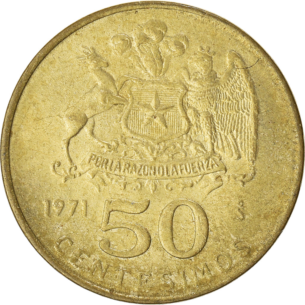 Coin, Chile, 50 Centesimos, 1971