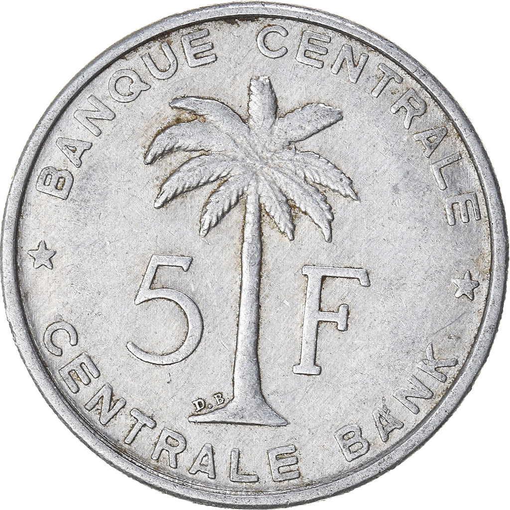 Munten, Belgisch Congo, 5 Francs, 1958