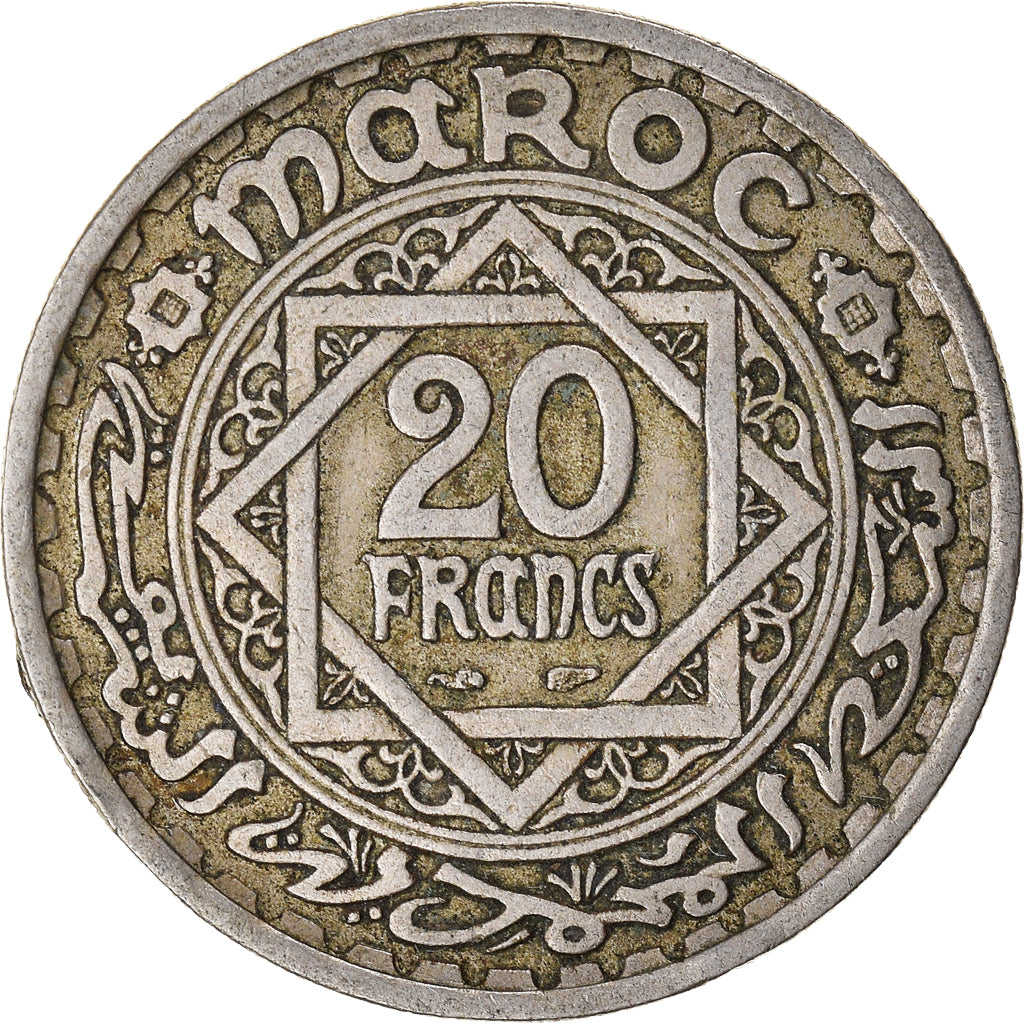 Moneta, Marocco, 20 Francs, 1366