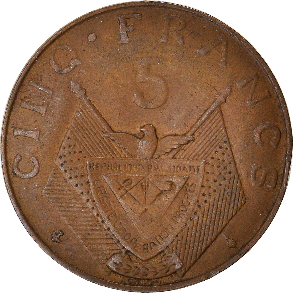 Moneda, Ruanda, 5 Francs, 1965