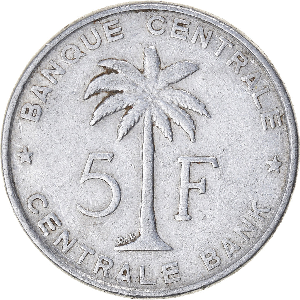 Coin, Belgian Congo, 5 Francs, 1958