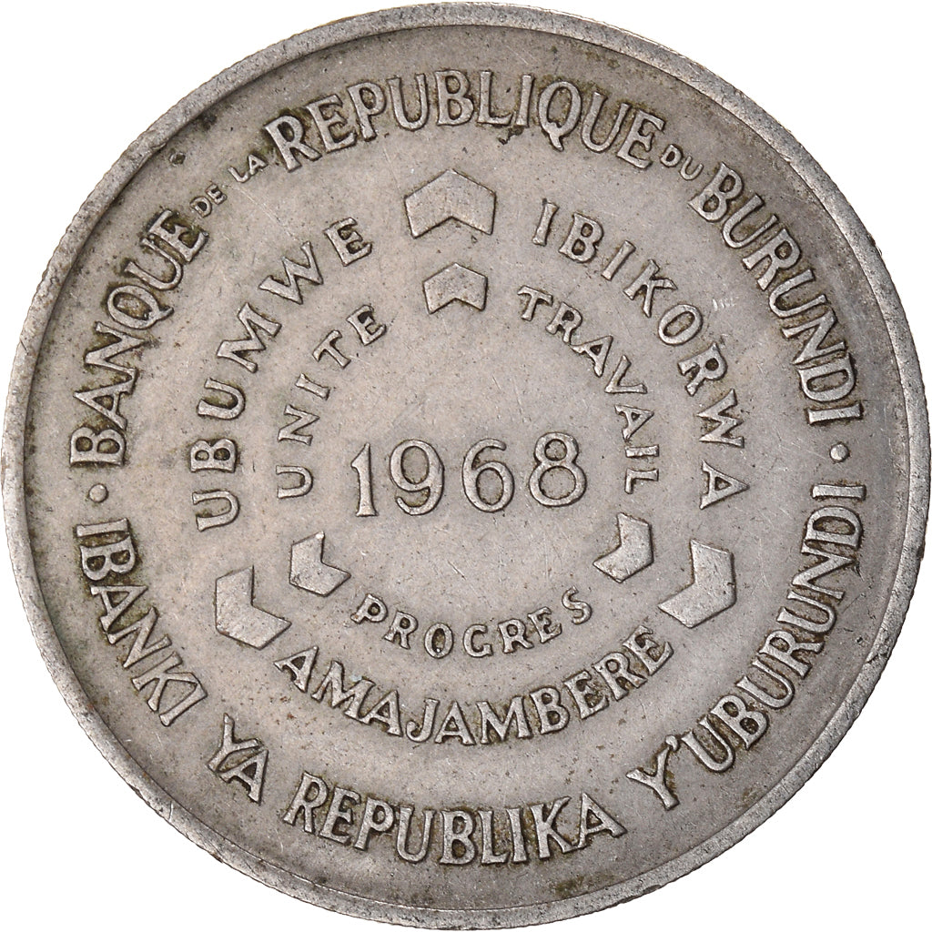 Coin, Burundi, 10 Francs, 1968
