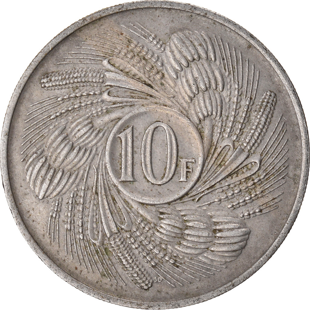 Coin, Burundi, 10 Francs, 1968