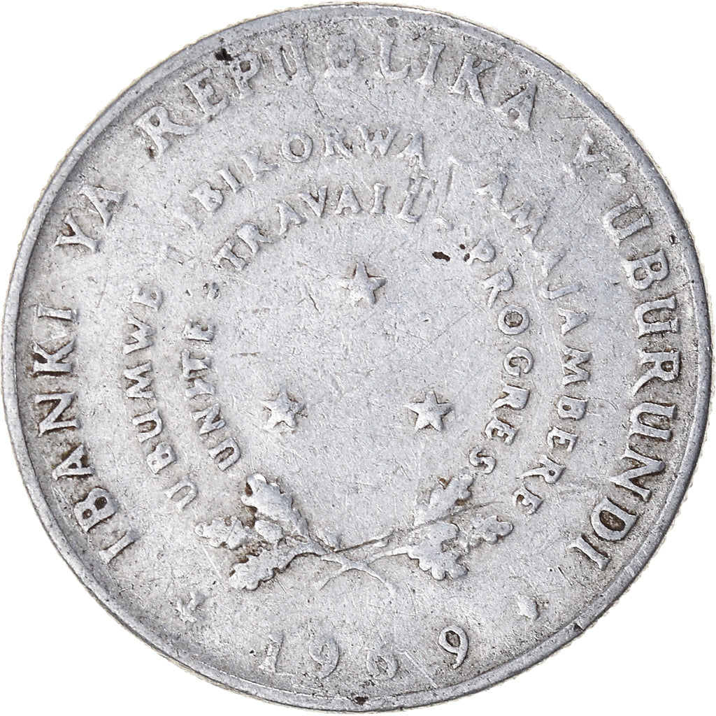 Coin, Burundi, 5 Francs, 1969