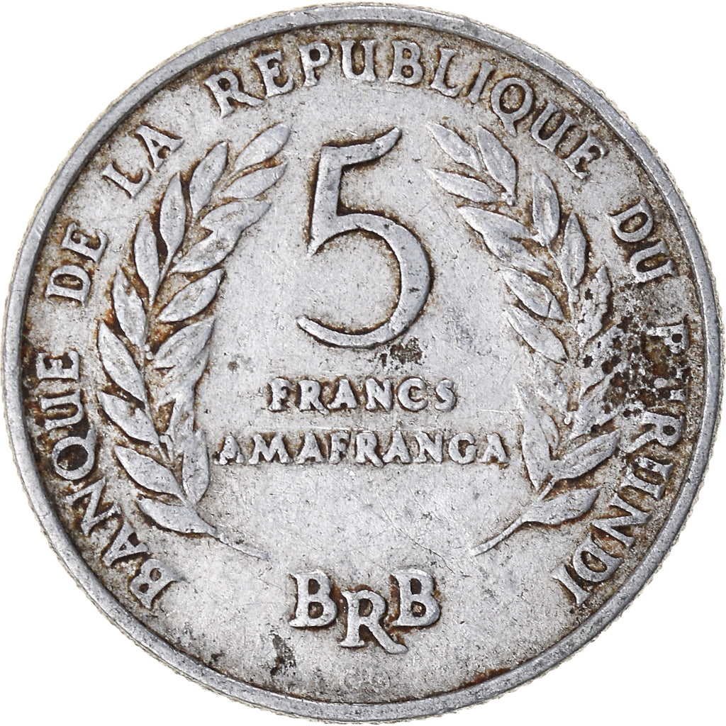 Coin, Burundi, 5 Francs, 1969